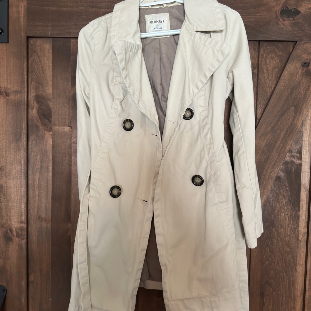 Tan trench coat